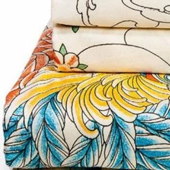 Budget 🔔 SIN IN LINEN All Geisha Garden Tattoo | QUEEN SHEET SET 😀