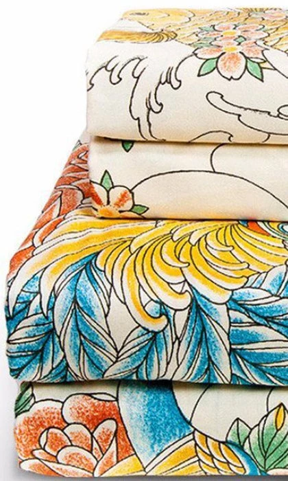 Budget π SIN IN LINEN All Geisha Garden Tattoo | QUEEN SHEET SET π 2 Budget π SIN IN LINEN All Geisha Garden Tattoo | QUEEN SHEET SET π
