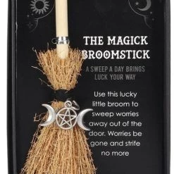 Best Sale 😀 GOTHIC GIFTS Gothic Homewares Triple Moon | MINI MAGICK BROOMSTICK ⌛