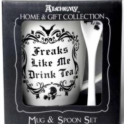 Cheap ⌛ ALCHEMY GOTHIC Bats Freaks Like Me Drink Tea | MUG AND SPOON SET 👍 -DECOR Sales Store alchemy gothic freaks like me drink tea mug and spoon set 3 1f05c1f1 cb5c 4ccd 997c 8f3a456ba3f9 700x700