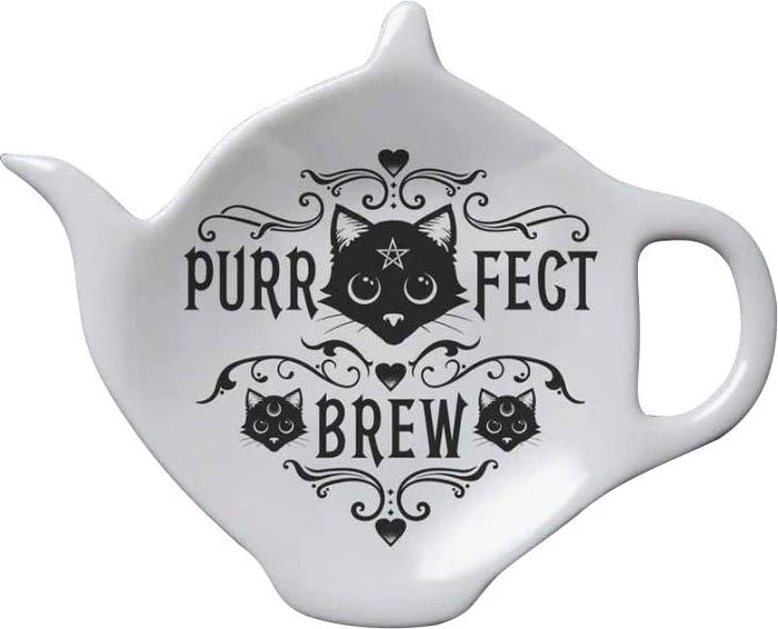 Outlet ✨ ALCHEMY GOTHIC Gothic Homewares Purrfect Brew | TEABAG DISH ⌛ 3 Outlet ✨ ALCHEMY GOTHIC Gothic Homewares Purrfect Brew | TEABAG DISH ⌛
