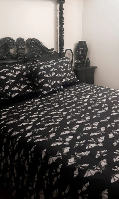 Budget 🔥 HELLS BLANKETS Bats Midnight Flight | QUEEN QUILT SET ✨ 4 Budget 🔥 HELLS BLANKETS Bats Midnight Flight | QUEEN QUILT SET ✨ - Image 2