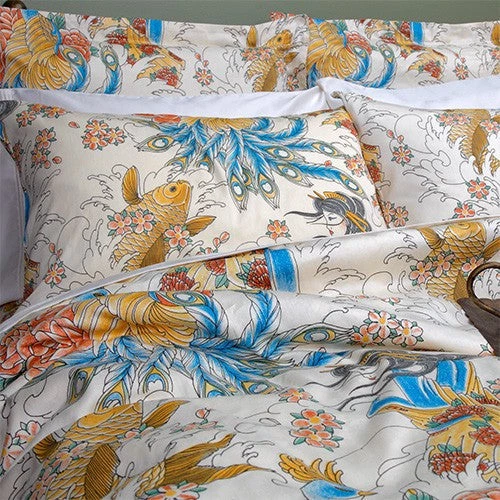 Budget π SIN IN LINEN All Geisha Garden Tattoo | QUEEN SHEET SET π 4 Budget π SIN IN LINEN All Geisha Garden Tattoo | QUEEN SHEET SET π - Image 3