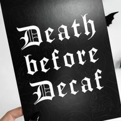 Best reviews of ⭐ GHOSTS OF OCTOBER Gothic Homewares Death Before Decaf [A5] | PRINT ⌛