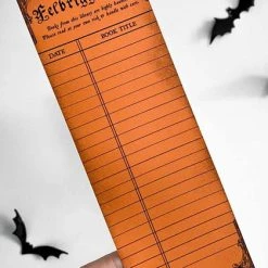Brand new 🔔 GHOSTS OF OCTOBER 💀 Halloween Haunted [Pumpkin] | LIBRARY CARD BOOKMARK 🤩