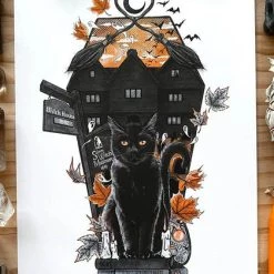 Best reviews of 💯 GHOSTS OF OCTOBER Cats The Black Cat [A4] | PRINT 🧨