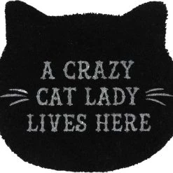 Hot Sale 🌟 GOTHIC GIFTS Gothic Homewares Black Cat Lady Shaped | DOOR MAT 🤩