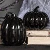 Best Pirce 😉 GOTHIC GIFTS Gothic Homewares Black [Glass] | PUMPKIN DECOR* 💯 -DECOR Sales Store gothic gifts black glass pumpkin decor set 3 700x700