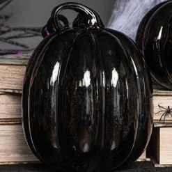 Best Pirce 😉 GOTHIC GIFTS Gothic Homewares Black [Glass] | PUMPKIN DECOR* 💯 -DECOR Sales Store gothic gifts black glass pumpkin decor set 5 700x700