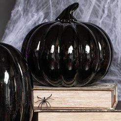 Best Pirce 😉 GOTHIC GIFTS Gothic Homewares Black [Glass] | PUMPKIN DECOR* 💯 -DECOR Sales Store gothic gifts black glass pumpkin decor set 6 700x700