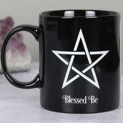 Budget 🛒 GOTHIC GIFTS Gothic Homewares Blessed Be Pentagram | MUG 🛒