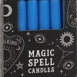 Brand new 💯 MAGIC SPELL CANDLES Gothic Homewares Dark Blue Wisdom Spell | CANDLES [PACK OF 12]* 🔥