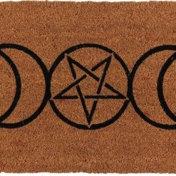 Promo 👏 GOTHIC GIFTS Gothic Homewares Natural Triple Moon | DOOR MAT 👏