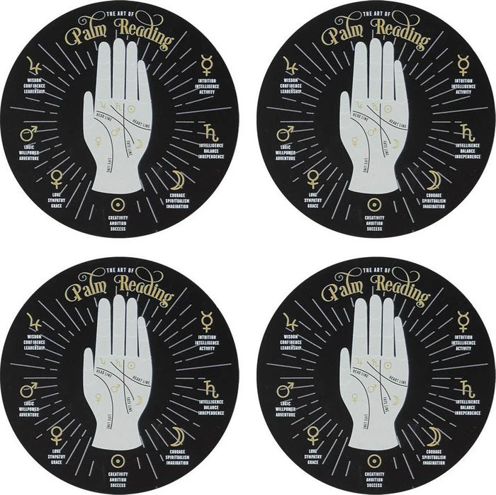 Deals 💯 GOTHIC GIFTS Gothic Homewares Palm Reading | COASTER SET 🎁 4 Deals 💯 GOTHIC GIFTS Gothic Homewares Palm Reading | COASTER SET 🎁 - Image 2