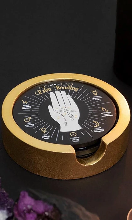 Deals 💯 GOTHIC GIFTS Gothic Homewares Palm Reading | COASTER SET 🎁 3 Deals 💯 GOTHIC GIFTS Gothic Homewares Palm Reading | COASTER SET 🎁