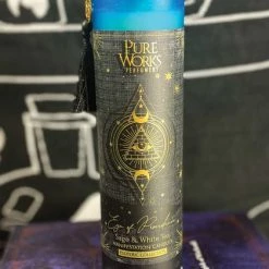 Wholesale 😉 GOTHIC GIFTS Gothic Homewares Esoteric Manifestation [Sage & White Tea] | TALL CANDLE 😀