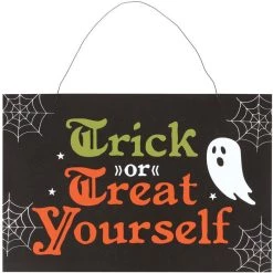 Hot Sale ⌛ GOTHIC GIFTS Ghosts Trick Or Treat Yourself | HANGING SIGN* 🥰