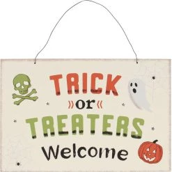 Deals 🌟 GOTHIC GIFTS Ghosts Trick Or Treaters Welcome | HANGING SIGN 🤩