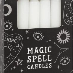 Budget 🔔 MAGIC SPELL CANDLES Gothic Homewares White Happiness Spell | CANDLES [PACK OF 12] 🛒