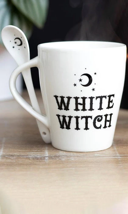 Flash Sale ✨ GOTHIC GIFTS Gothic Homewares White Witch | MUG & SPOON SET 🎁 3 Flash Sale ✨ GOTHIC GIFTS Gothic Homewares White Witch | MUG & SPOON SET 🎁