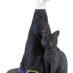 Promo 🥰 GOTHIC GIFTS Cats Witch Hat With Cat | INCENSE CONE HOLDER ⭐