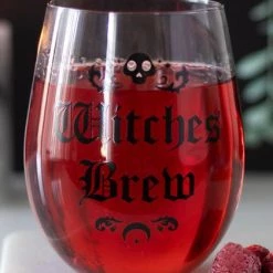 Deals 😀 GOTHIC GIFTS Witchcraft Witches Brew | STEMLESS WINE GLASS 🔔