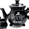 Brand new 😉 HOMEWARES Gothic Homewares Witches' Brew Cauldron | TEA SET ✔️