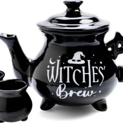 Brand new 😉 HOMEWARES Gothic Homewares Witches' Brew Cauldron | TEA SET ✔️
