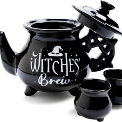 Brand new 😉 HOMEWARES Gothic Homewares Witches' Brew Cauldron | TEA SET ✔️ -DECOR Sales Store homewares witches brew cauldron tea set 2 700x700