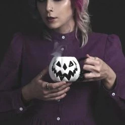 Cheapest 🎁 LIVELY GHOSTS Gothic Homewares Haunted Hallows [White Pumpkin] | MUG [LIMITED] 🤩 -DECOR Sales Store lively ghosts white pumpkin haunted hallows mug 4 d3bb6894 d533 429f 9c08 076ae08ee14d 700x700