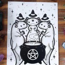 New 😍 PVMPKIN ART Gothic Homewares Axolotl Coven | ART PRINT 🔔