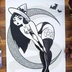 Flash Sale ⌛ PVMPKIN ART Bats Glamour Witch | ART PRINT 🎁