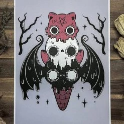 Best deal 🧨 PVMPKIN ART Bats I Scream Cone | ART PRINT 🔥