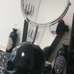 Wholesale 👍 THE BLACKENED TEETH Gothic Homewares Skull [Black/Silver] | MIRROR** 🛒 -DECOR Sales Store skull black silver mirror 3 c8721cad 81f7 4e8f a59f db4767f8518c 700x700