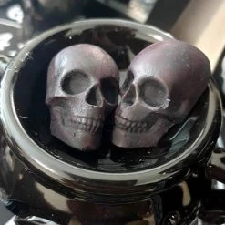 Best Sale 😍 THE BLACKENED TEETH Gothic Homewares Skull [Charcoal Black] | SCENTED WAX MELTS 🥰