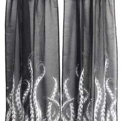 Outlet 🧨 SOURPUSS Gothic Homewares Tentacles [Black/White] | WINDOW CURTAINS 🤩