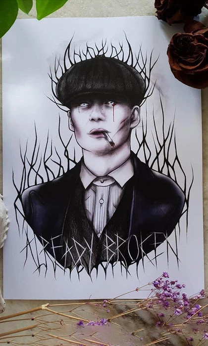 Best Pirce 😉 THE BLACK CVLT Gothic Homewares Tommy | Peaky Blinders ART PRINT 🌟 3 Best Pirce 😉 THE BLACK CVLT Gothic Homewares Tommy | Peaky Blinders ART PRINT 🌟